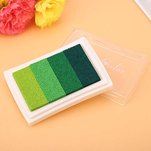 Waschbares Grünes Stempelkissen, Grünes Stempelkissen, Grünes Stempelkissen, Quadratische Farbige Tinte DIY Siegelbegleiter D3-24 (grüner Farbverlauf) (grüner Farbverlauf)