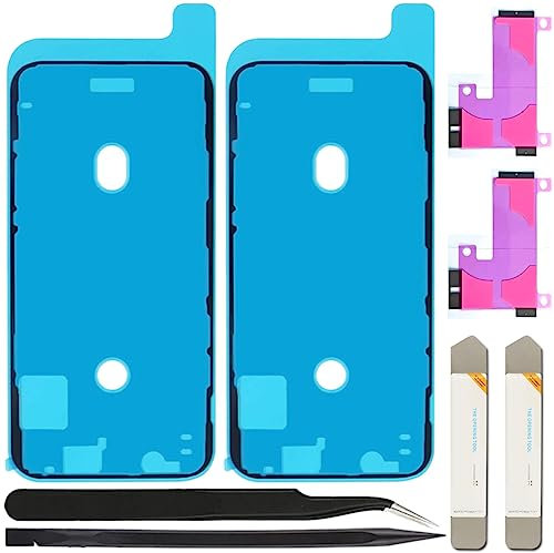ZHUROUPU 7Pcs Schwarz Kleber Adhesive Ersatz für iPhone 11 Pro, wasserdichte Folie Klebefolie LCD Display Adhesive Sticker & Akku Adhesive Sticker .inkl Werkzeug (5,8 Zoll/Schwarz)
