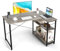 COSTWAY Schreibtisch L-Form, Computertisch mit Regal rechts oder Links, Eckschreibtisch mit Ablagefächern, Ecktisch Bürotisch für Heimbüro, kleine Räume, 120 x 88 x 74,5 cm (Grau)