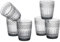 Baroni Home Set 6 pz di Bicchieri in Vetro Decorati con Rifiniture in Rilievo da 25 CL, Lavabili in Lavastoviglie, 8x8x10 cm, Fumé