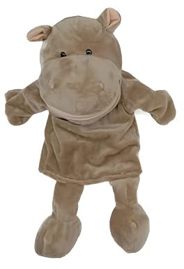 Proumhang Handpuppen mit Vollem Körper für Kinder,Tier Handpuppen Bauernhof Thema Puppets Spielzeug Set,Plüsch Pretend Spielzeug Zoo Friends Puppentheater mit Beweglichem Offenen Mund,35cm,Nilpferd