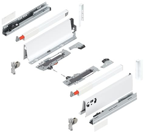 siwitec Blum TANDEMBOX antaro Frontauszug Reling C Vollauszug Seidenweiß | Schubladenschiene 300 mm Nennlänge | Belastbarkeit bis 30 kg | TIP-ON Öffnen durch Antippen | BLUMOTION Soft-Close | INSERTA