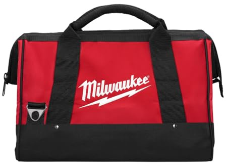 Milwaukee Heavy Duty Canvas Tool Bag (17 x 10 x 10) with 6 Interior Pockets, Reinforced Base and Strap Ring (Shoulder Strap Not Included)