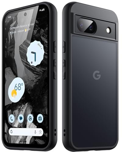 JETech Coque Mate pour Google Pixel 8a 6,1 Pouces 2024, Étui Housse de Protection Arrière Translucide Givrée Fine, Anti-Empreintes Digitales (Noir)