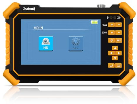 Rsrteng CCTV Tester Monitor Auto HD Coaxial Camera Tester 4K 8MP TVI/CVI/AHD/CVBS Analog Video Monitor 4.3 inch TFT-LCD Screen PTZ Control RS485 Call OSD Menu Audio DC12V Power Output
