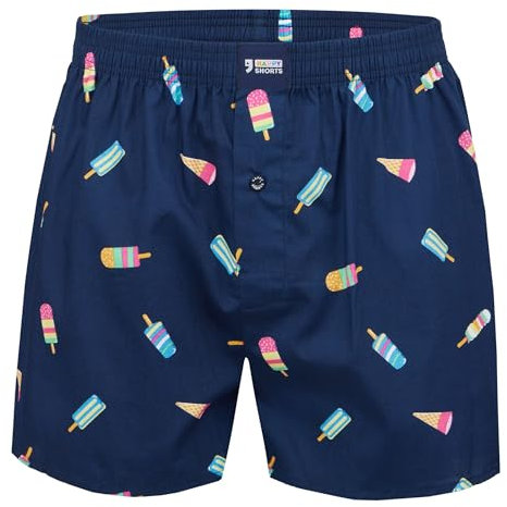 Happy Shorts Herren American Boxer Boxershorts Webboxer EIS, Farbe:EIS - Ice, Grösse:S