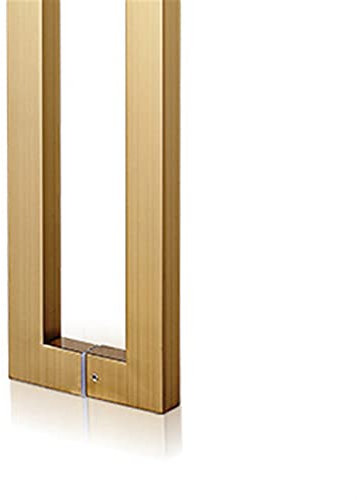 AYKANING TüRklinke,TüRgriffe InnentüRen Quadratischer langer Griff für Edelstahldrahtzeichnung Glastür(Golden,600mm)