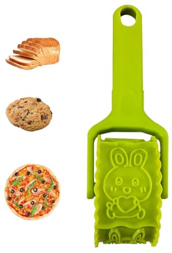 Qiwieod Back-Rollschneider, Keksschneider-Roller,Teigbacken Nudelholz Antihaftschneider | Küchen-Fondant-Ausstecher, Kekse, Utensilien für Pizza, Schokolade, Kuchen