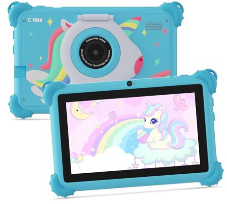 C idea Tablet per bambini, tablet da 7 pollici per bambini, tablet Android 13 per bambini da 3 a 7 pollici, memoria da 32 GB, WiFi, Bluetooth, controllo genitori, regalo perfetto per i bambini, Blu
