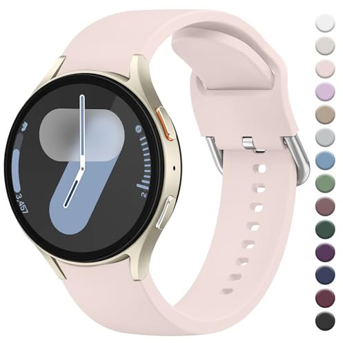 Straps Compatible with Samsung Galaxy Watch 7/6/5/4 Strap 40mm 44mm,20mm Adjustable Original Style Silicone Sport Replacement for Samsung Galaxy Watch 7/6/5/4 Women Men (Rose)