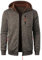 Herren Reißverschluss Übergangsjacke Langarm Kapuzenjacke Lässige Herbst Winterjacke Softshelljacke Strickjacke Herren Sweatjacke mit Taschen Freizeitjacke Modischer Hoodie Sportjacke (Coffee,L)