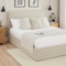 Soho Curved 5ft King Size Storage Ottoman Bed - Natural Linen Fabric, Stylish Curved Design with Hidden Storage, Comfortable & Practical Storage Bed Solution - H 1150mm x W 1600 x L 2150mm