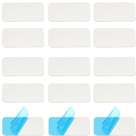 PATIKIL 17mmx30mm Metal Plate for Phone Magnet, 15pcs Rectangular Adhesive Metal Plate Replacement Stickers for Magnetic Car Mount Holder Phone Case Wall, Silver Tone