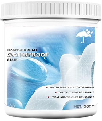 Revêtement imperméable - Mastic isolant imperméable - Colle étanche - 300 ml - Moyen anti-fuite - Joint transparent pour béton, combleur de fissures, douche, toit, cave, salle de bain