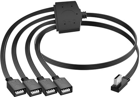 SinLoon Cable divisor USB-A macho a 4 hembras, cable de extensión con carga múltiple y sincronización de datos, soporte OTG, transmisión de 480 Mbps (L)