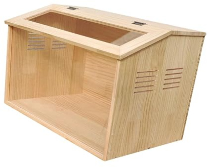 Milageto Wooden Brooder Box for Quail, Parakeet, Hamster, sturdy Wooden Breeding House with Acrylic viewing panel, Thermostat, Removable Panels, Large Size for Indoor Poultry Farming