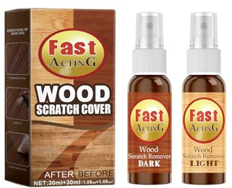 Holzkratzer-Entferner,Möbelpolierer Fix It Holzkratzer-Reparaturspray,Schnelle Kratzer-Polierer,Ausbessern Und Entfernen Von Kratzern,30ML+30ML