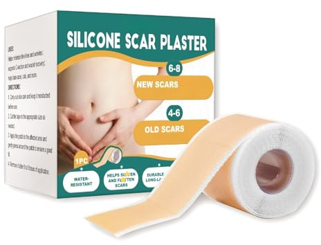 Silikonpflaster für Narben (4cm x 1.5m), Hautfarbene Silikon Narbenpflaster für Narben abdecken, Silicone Scar Sheets Hautverträglich, Atmungsaktiv & Wasserfest, Scar Tape schützen die Haut