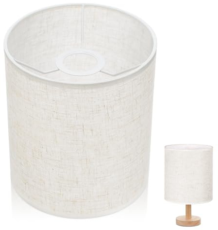Lampenschirm für Stehlampe Klein, Leinenbezug in Beige, Schlicht | Lampenschirm Stehlampe, Lampenschirm Ersatz, Trommel Leinen, Landhausstil
