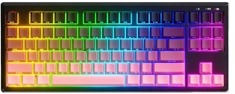 ZIYOU LANG M87V2 Triple-Mode Gaming Keyboard - Wireless, Bluetooth, Wired, RGB Backlit, Soft Silicone Quiet Switches, Side-Lit Keycaps, 4000mAh Battery, 87-Key Compact Layout