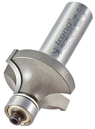 Trend Bearing Guided Ovolo Router Cutter, 11.1mm Radius, 1/4 Inch Shank | Ideal For Decorative Ovolo Profiles, With Bearing Guidance, Alternative Bearing And TCT Cutting Edges, 46/145X1/4TC