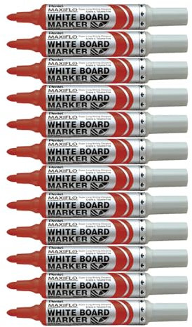 Pentel Maxiflo Whiteboard-Marker, konisch, breit, Braun, 12 Stück