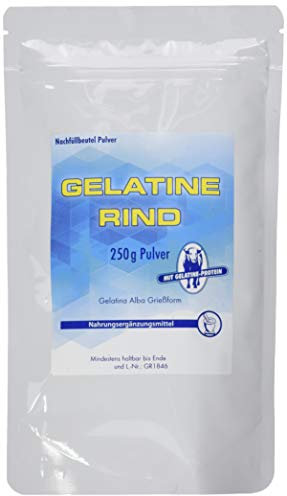 Pharma-Peter GELATINE Rind Pulver Beutel, mit 100% hochwertigem Eiweiß, 250 g