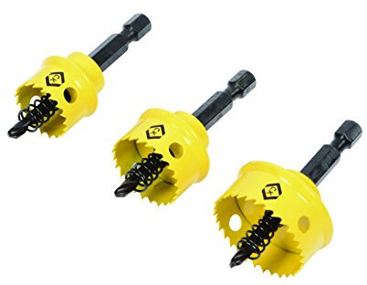 C.K T3213 Sheet Steel Hole Saw Set - Yellow (3-Piece) -