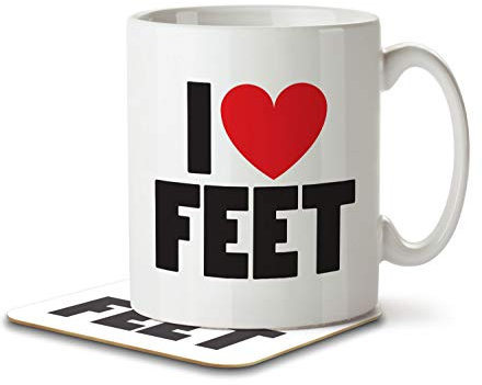The Inky Penguin - I Love Feet - Mug and Coaster, Ceramic, 11fl. oz.