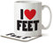 The Inky Penguin - I Love Feet - Mug and Coaster, Ceramic, 11fl. oz.