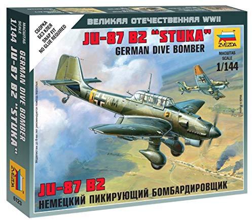 Zvezda 1:144 WWII Warg. AddOn Dt.JU-87 Stuka WA-Modellbausatz,Plastikbausatz, Bausatz zum Zusammenbauen, detaillierte Nachbildung, unlackiert ZVE-6123