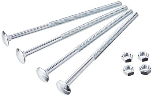 AHCMetric MILD Steel Cup Square Bolts with Nuts (ZINC & Clear) M8 X 160mm (Pack of 4)