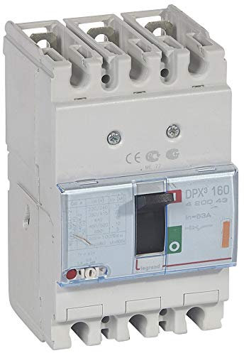 Legrand 420043 Disjoncteur Magnétothermique DPX³160, Pouvoir de Coupure 25kA 400V~, 3P, 63A
