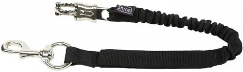 Shires Bungee Breakaway Trailer Tie - Shock Absorbing Horse Safety Tie with Panic Release Clip - Black