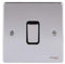 Schneider Electric GU1512BPC Ultimate Low Profile polished chrome Black insert 1 gang 2 way 16AX plate switch