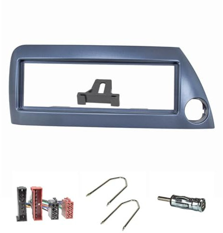 tomzz Audio 2415-009 Radioblende Set kompatibel mit Ford KA RBT Bj.1996-2008 blau-metallic mit Radioadapter ISO Antennenadapter ISO DIN Entriegelungsbügel