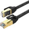 Cat7 Ethernet Cable 1M , cat 7 Patch Cord Gigabit Network lan cable high speed 10gbps gold plated RJ45 connector for Modem router Patch panel computer laptop TV box (1M, Black color)