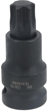 T60 x 53mm 1/2” Drive Short Impact Impacted Torx/Star Male Socket