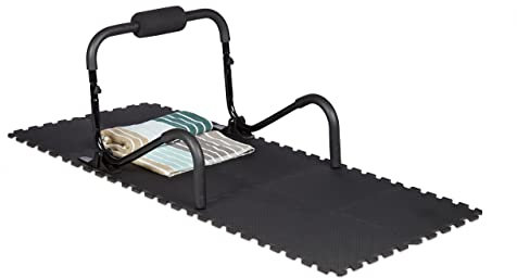 Relaxdays 72 Bodenschutzmatten 30x30cm, 6,4m², erweiterbar, stoßdämpfende Schutz Unterlagen für Fitnessgeräte, Stärke 1cm, schwarz