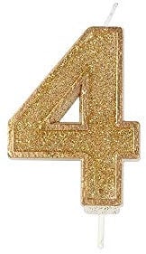 CULPITT Sparkle Number Candles For Cake & Cupcakes, Single Numbers From 0-9, Say Happy Birthday with These Candle Sparklers, Celebrate Birthdays & Anniversaries with Flair - Gold 4