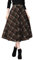 IDEALSANXUN Damen s hohe elastische Taillen-Maxi-Rock-A-Linie Plaid Winter warme Flare Langer Rock Mittel Waden Kaffee