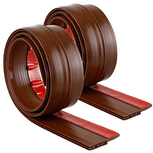 2 Packs Draft Excluder - Door Weather Stripping Seal Strip, Under Door Draught Excluder Insulation Strip Tape by YOUSHARES (Brown)