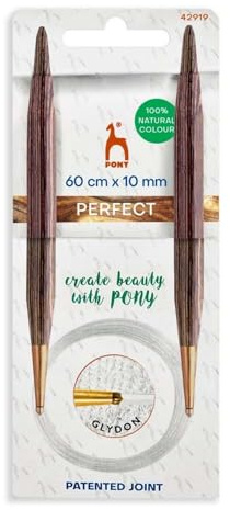 Pony Perfect Rundstricknadeln Holz 60 cm 10 mm - 1 Stück