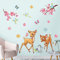 decalmile Wandtattoo Waldtiere Wandaufkleber Hirsch Eichhörnchen Blumen Wandsticker Kinderzimmer Babyzimmer Schlafzimmer Wanddeko