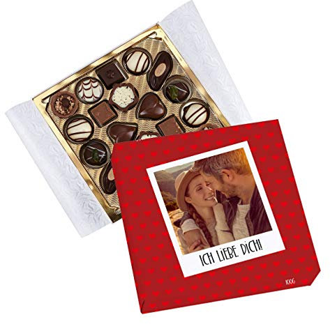Herz & Heim® Lindt Pralinen in eigener Banderole mit Foto und persönlicher Liebeserklärung für Verliebte