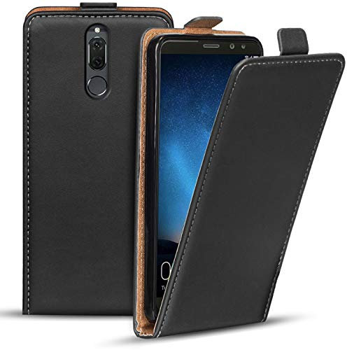 Verco Funda Flip Cover para Huawei Mate 10 Lite, Carcasa Delgado Vertical Plegable Case para Huawei Mate 10 Lite Funda Teléfono, Negro