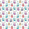 11,99€/m Eule 100% Baumwolle Baumwollstoff Kinder Meterware Handwerken Nähen Stoff (Eule Bunt Weiß, 100x160 cm (11,99/m))