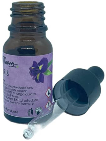 Olio essenziale Bergamotto, Eucalipto, Iris, Lavanda, Rosa Rossa, Sandalo, Vanilla Sky, Violetta, Extra concentrato puro 100% per Ambiente, Diffusori, Aromaterapia e altro 10ml. (FIORI D'IRIS)
