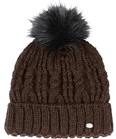 PIKEUR Damen Mütze mit Fell-Imitat-Bommel Herbst/Winter 2021