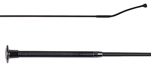 ARBO-INOX Dressurpeitsche Dressurgerte Spiralgriff aus Kunstleder (90cm, SCHWARZ)